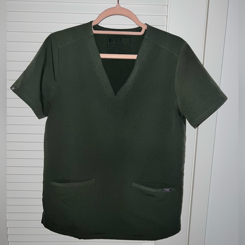 Figs Casma Scrub Top - Moss, Small